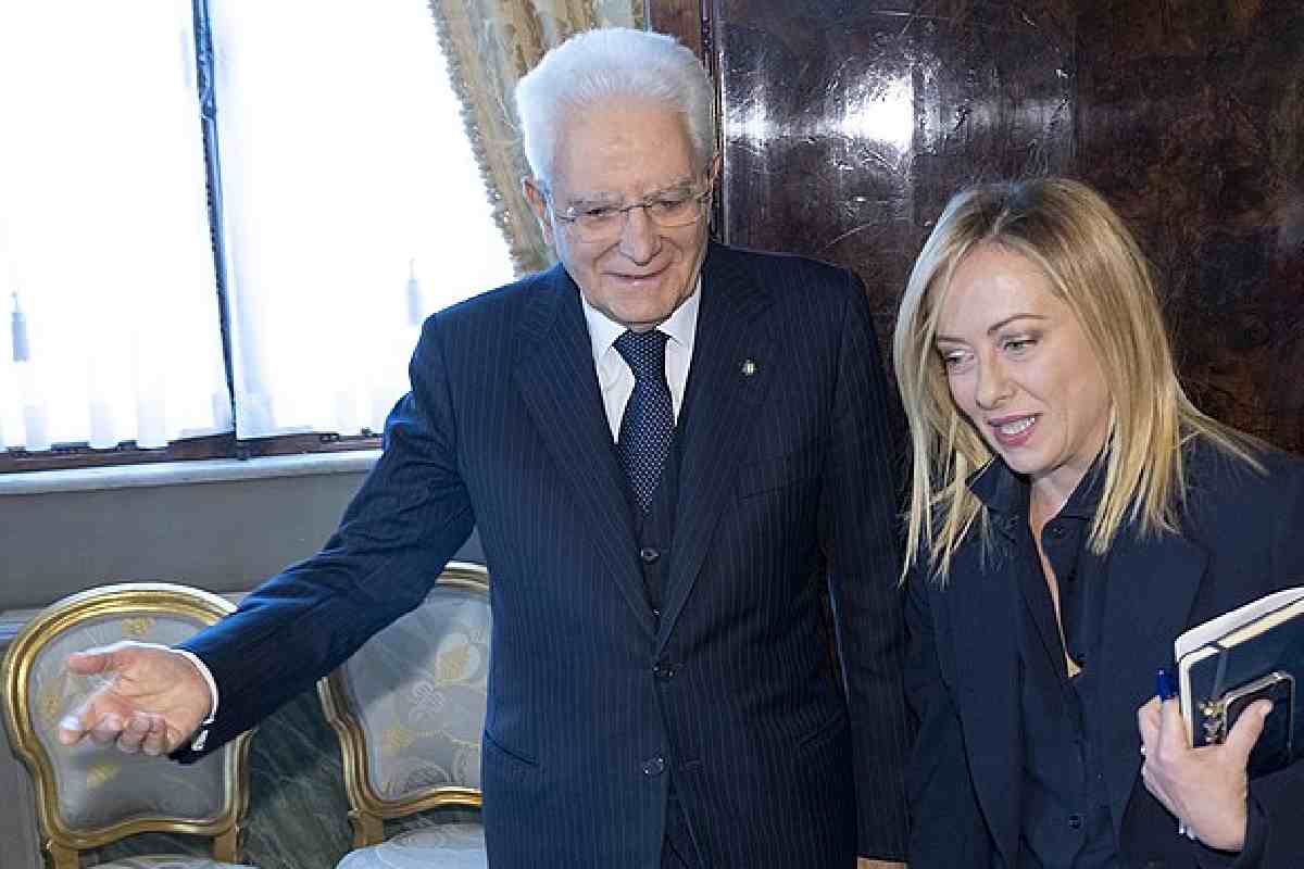 Giorgia Meloni e il presidente della Repubblica Sergio Mattarella