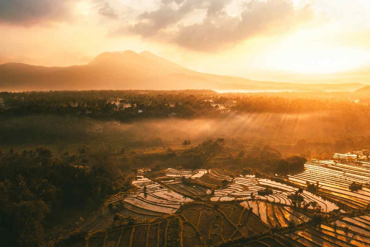 Indonesia landscape all'alba