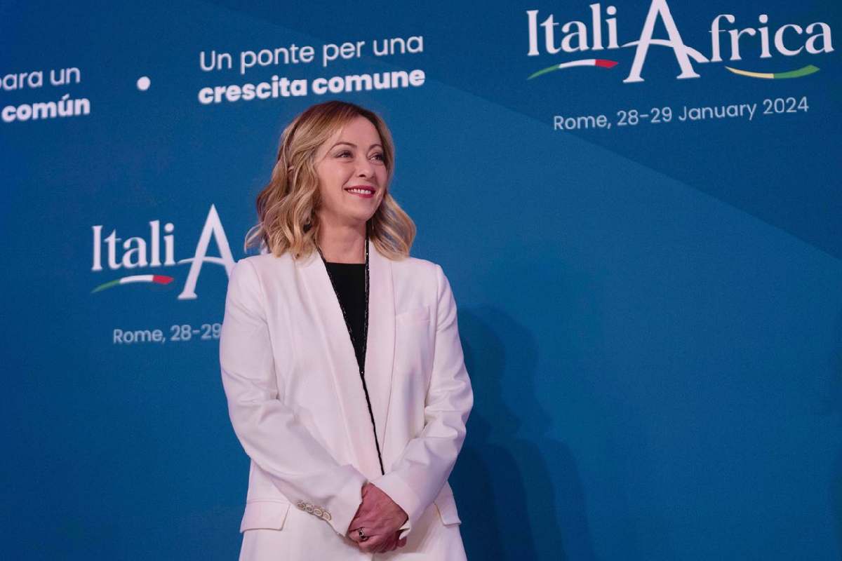 La presidente del Consiglio Giorgia Meloni al vertice Italia-Africa